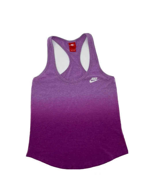 Nike Women’s Purple Lavender Ombré Dip Dye Workout Racer back Tank Top Size S