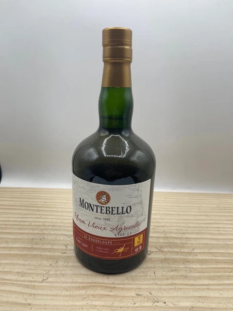 1 bouteille de rhum vieux agricole  montebello 3 ans 70 cl 42°