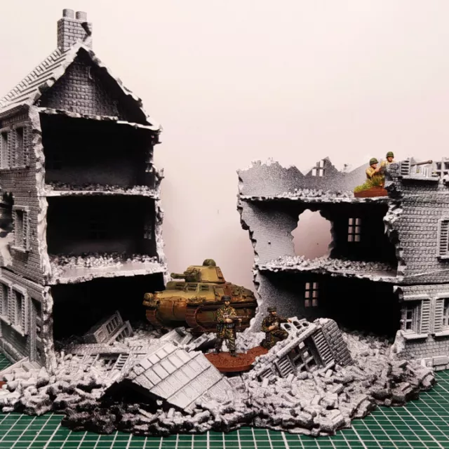 Wargaming Terrain Large Destroyed House Bolt Action Flames of War Battlegroup