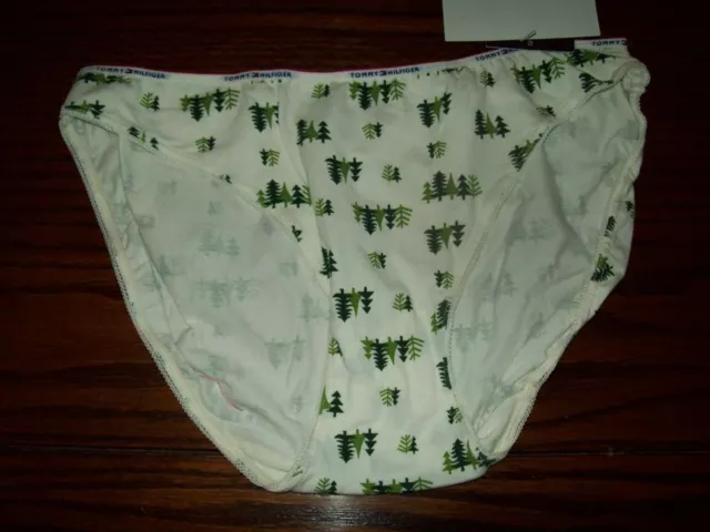 Nwt Tommy Hilfiger Cotton / Spdx Bikini Panties Creme Trees Rh14D013  L Xl