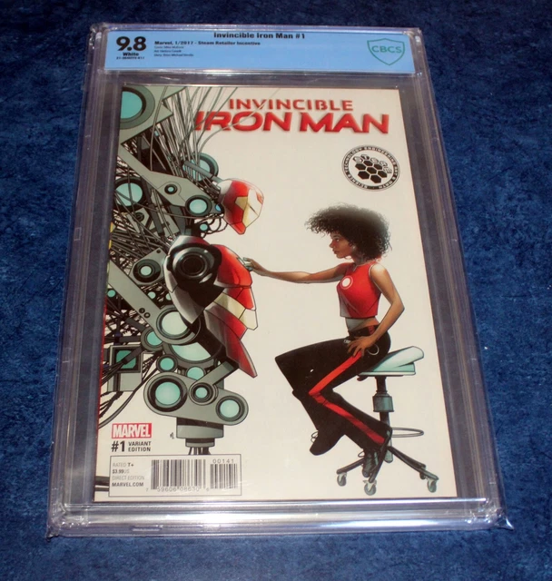 INVINCIBLE IRON MAN #1 1:10 STEAM RIRI WILLIAMS variant CBCS 9.8 MARVEL 2017 NMM