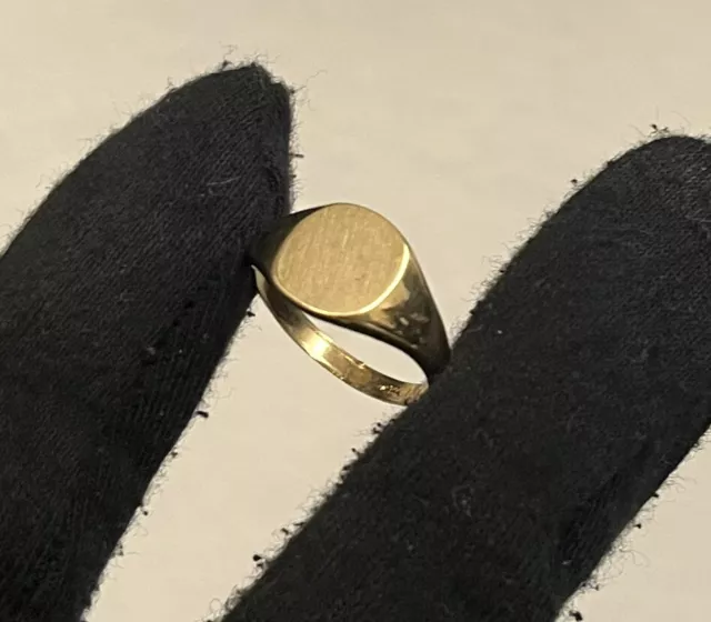 Elegant 10k Gold Filled Plain Signet Ring Large 10mm No Monogram gf Victorian