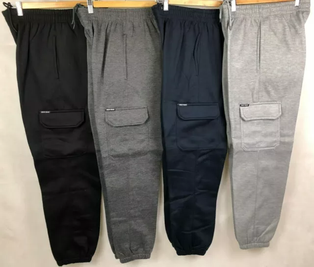 Cargo Pocket Fleece Track Pant, Tracksuit Pant Joggers, Work Pants W/Elastic Hem