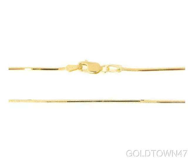 14kt Yellow Gold Diamond Cut Octagonal Snake Chain with Lobster Clasp 2