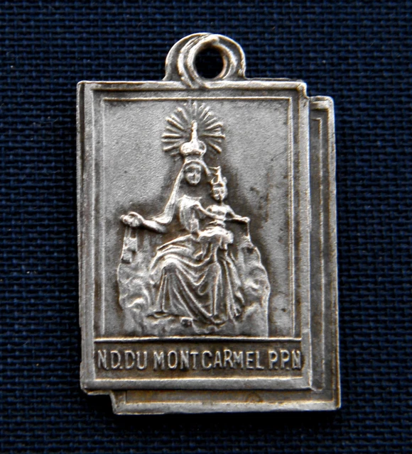 PENDENTIF MÉDAILLE ANCIENNE En Argent Notre Dame Du Sacré Cœur Signé Milieu XIXè EUR 38,00