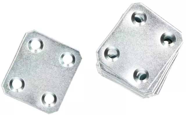 KOTARBAU Piastre forate 34 x 30 mm zincate in argento connettori piatti per