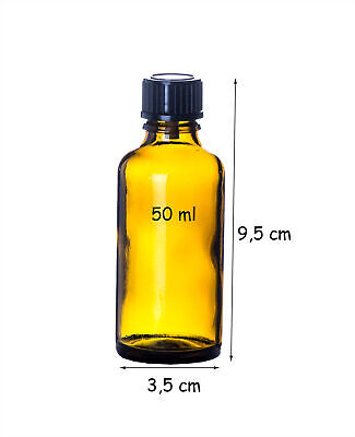 10x Apothekerflaschen 50ml klein braun Glasflaschen Tropfflaschen Labor Medizin 3