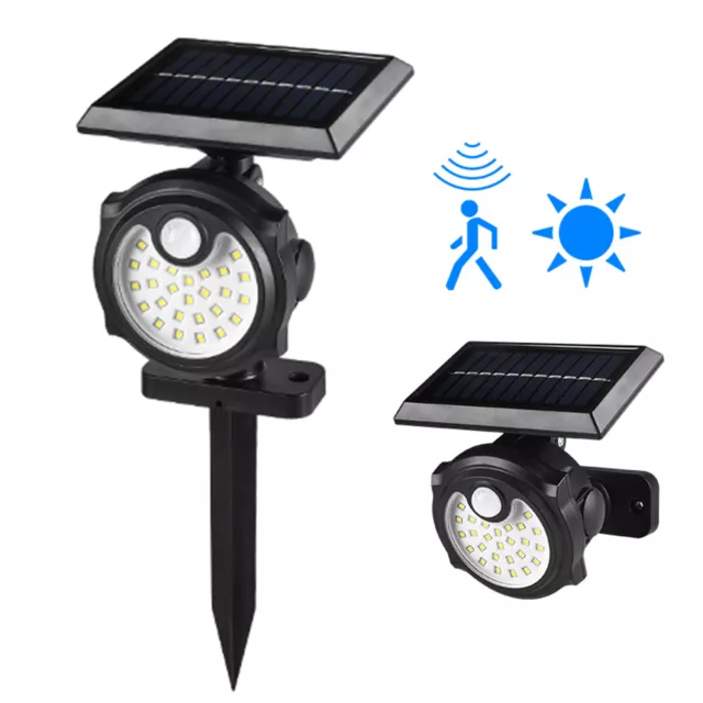 26LEDs Solar Wall Lights with Ground Stake Human Induction&Lighting Control H3J7