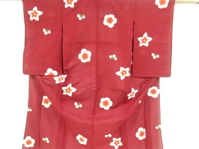 11072# Japanese Kimono / Antique Kimono For Summer / Woven Flower