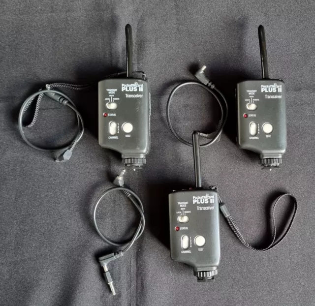 Pocket Wizard Plus II - set of three - perfect working order with extras.