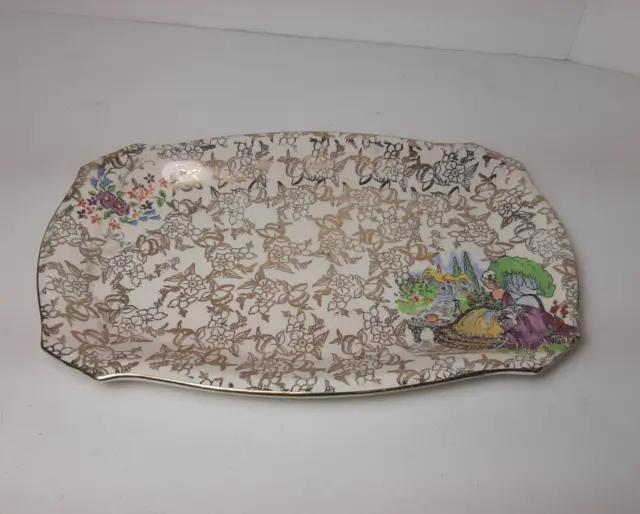 Vintage Lord Nelson BCM Ware Tray Floral Chintz Miss Pompadour 8" x 5"