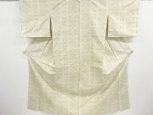 6828654: Japanese Kimono / Antique Kimono / Tokamachi Tsumugi / Woven Abstract P