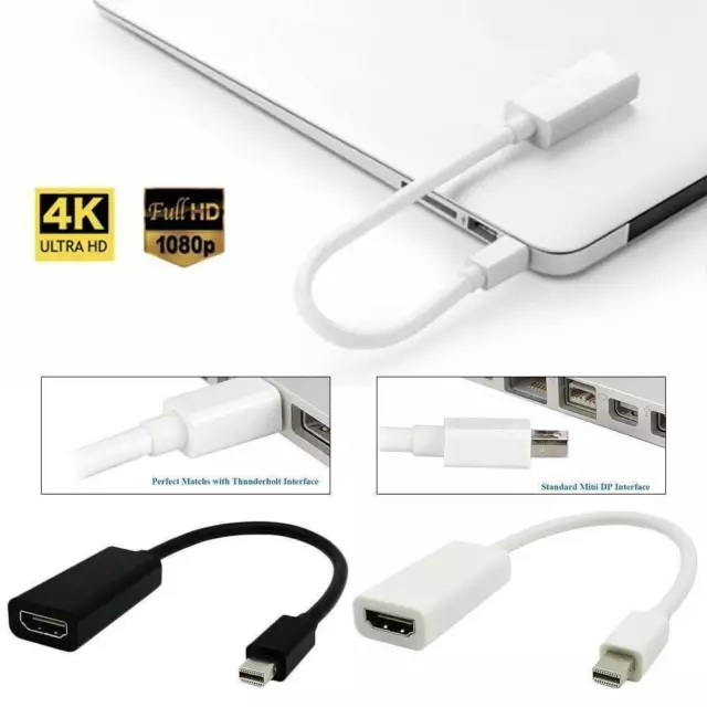 Mini DisplayPort Thunderbolt To HDMI Adapter For Microsoft Surface Pro BLK WHT