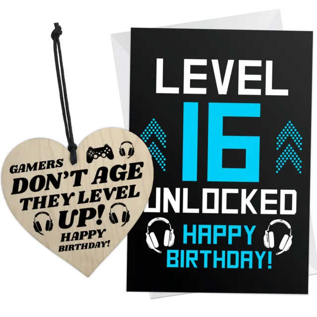 16th Birthday Card And Gift Heart Level 16 Unlocked Perfect Gift for Son Brother