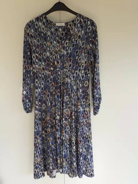 DAVID NIEPER Ladies smart occasion dress long sleeve blue