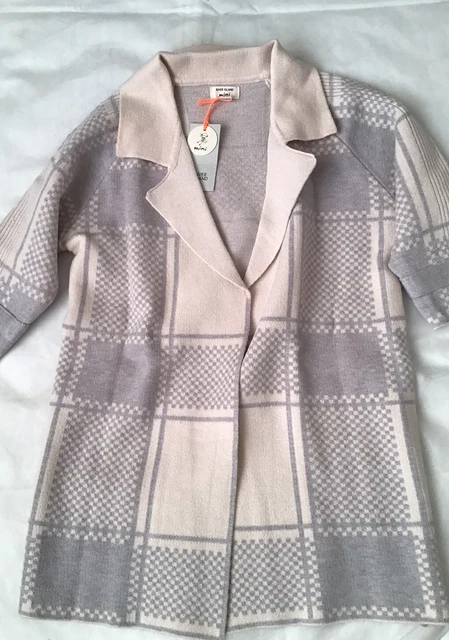 River island mini girls aged 4-5 years grey beige oversized style cardi set BNWT 3