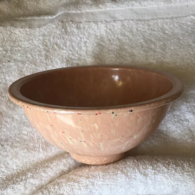 Vintage Texas Ware Bowl 8 Inches Pink Confetti Melmac Melamine