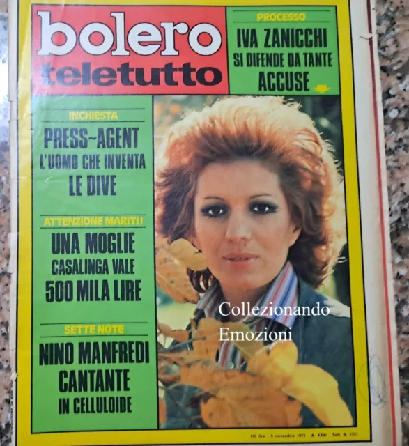 Bolero Teletutto n.1331-del 1972 Iva Zanicchi-Little Tony-Nino Manfredi-