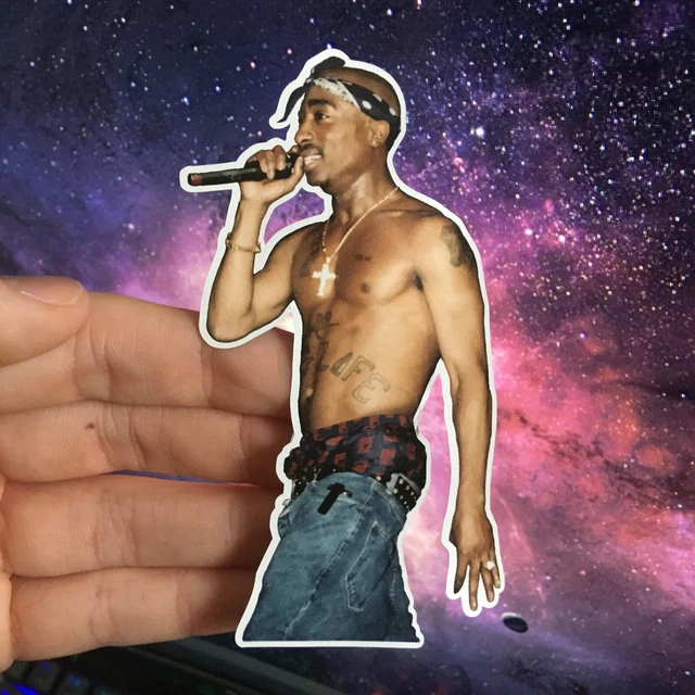 TUPAC SHAKUR THUG Life Microphone Rapper 2pac Laptop Car Vinyl Sticker ...