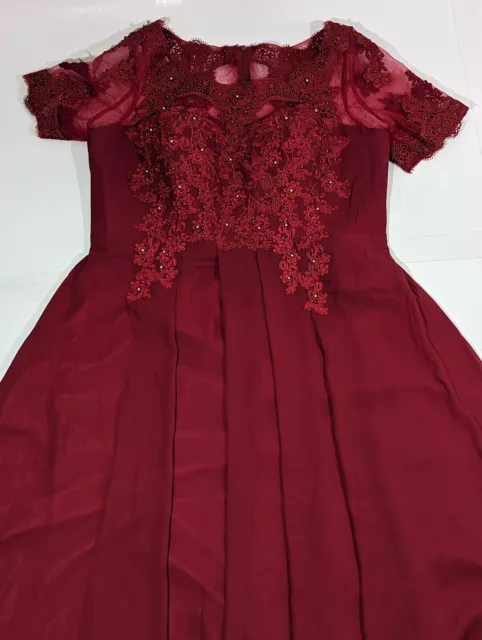 Make You Pretty More Women’s Red Dress Size 20W Formal Wedding Lace Sequins NWT