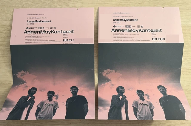 2 x Ticket Hardcover AnnenMayKantereit, Sitzplatz PK1, 13.04.2023 - Olympiahalle