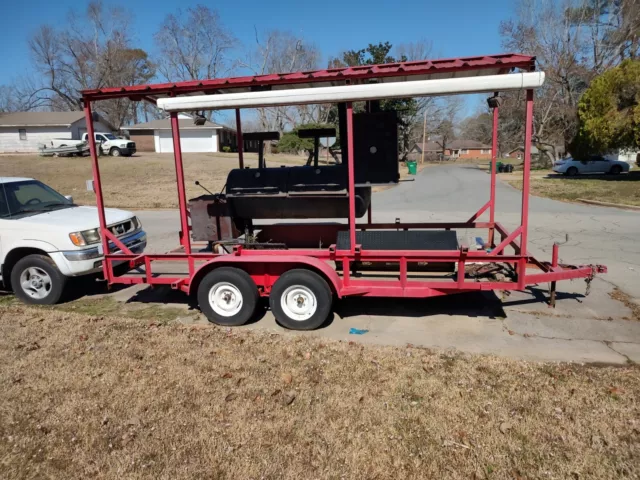 2013 Commercial BBQ Trailer With Smoker And Hot Box