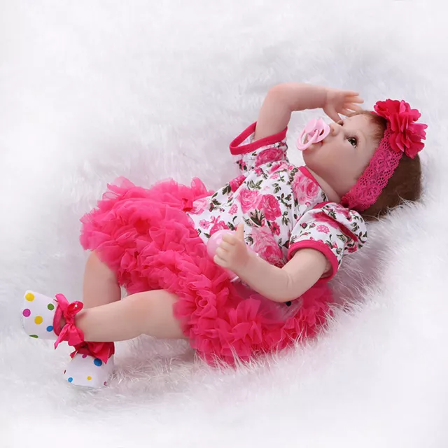 Lifelike Girl Newborn Toddler 21 inch Reborn Baby Doll Full Body Gift Kids