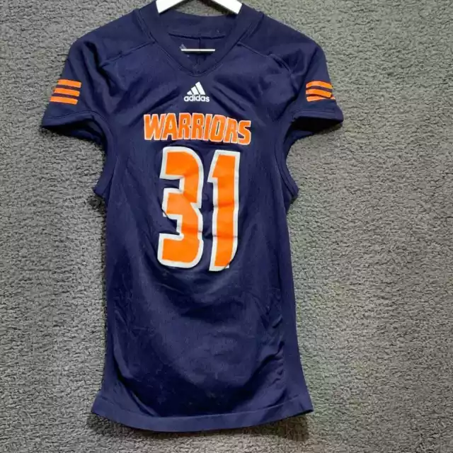 Adidas Football Jersey Youth Kids Large Blue Orange Warriors # 31 Long Length