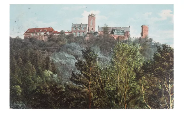 Litho AK Wartburg Westansicht, Eisenach, Ansichtskarte, Postkarte gelaufen 1908