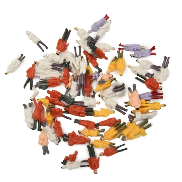 Großes Set 187 HO Maßstab bemalte Figuren für Modellzugszenen 400 STCK.
