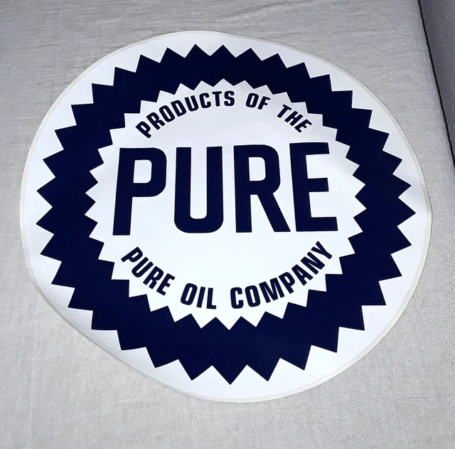 Vintage Pure Oil Company Gas Station Pump Sticker Sign Original 12 Inches