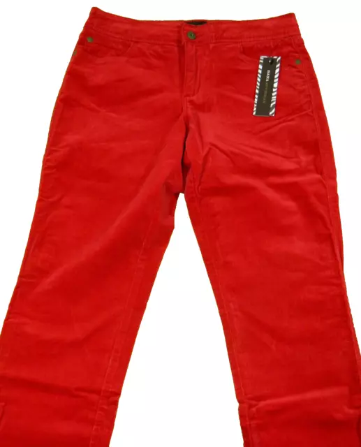 NEW Dana Buchman Skinny Luxury Red Velour Jeans Tag 4 measured Size 28x30