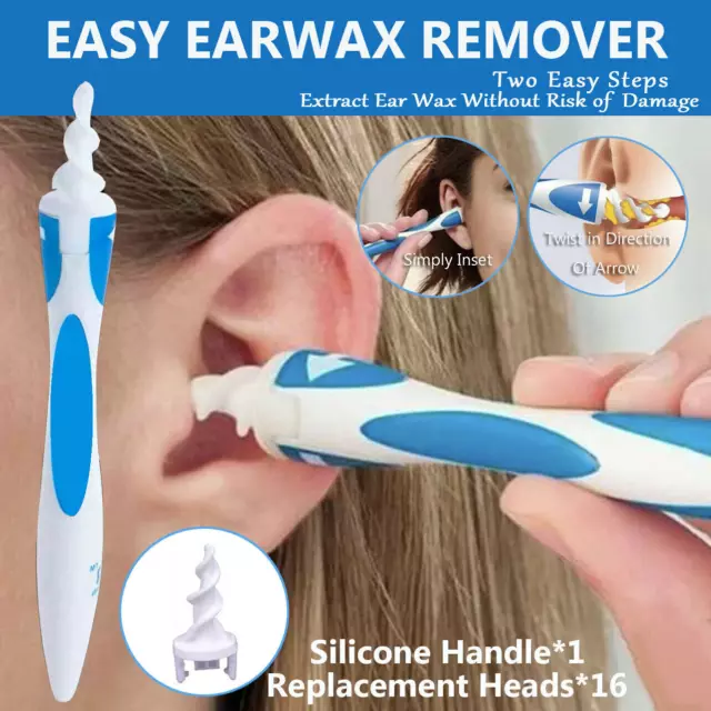 1/2x Ear Wax Soft Cleaner Removal 16 head earwax Remover Spiral Tip Tool Cleaner