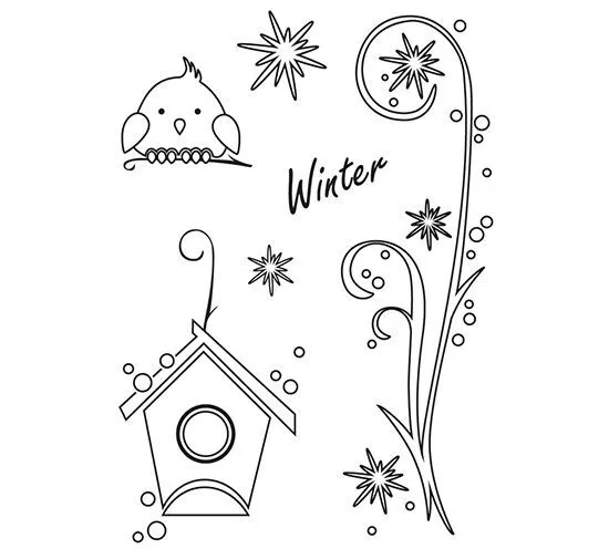 Efco Stempel Clear Winter, transparent, A7/ 74 x 105 mm, 6-teilig