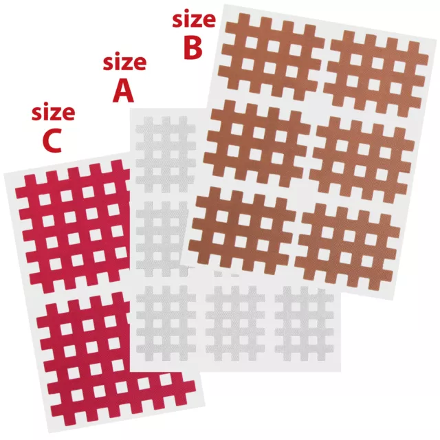 102 Stück Cross Tape Gitterpflaster Mix Box Kinesiologie Akupunktur Gittertape 2