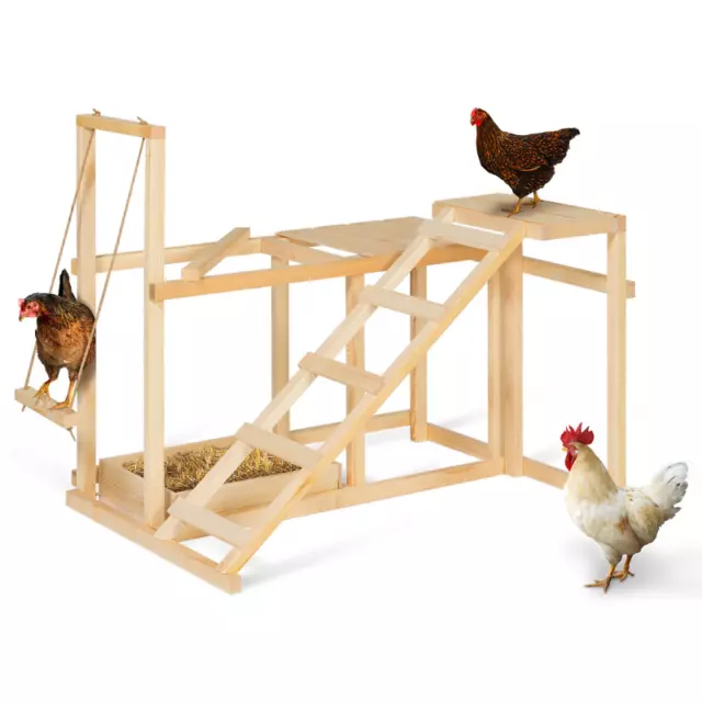 Aire de jeux en bois XXL pour poules avec balançoire perchoir échelle bain de po