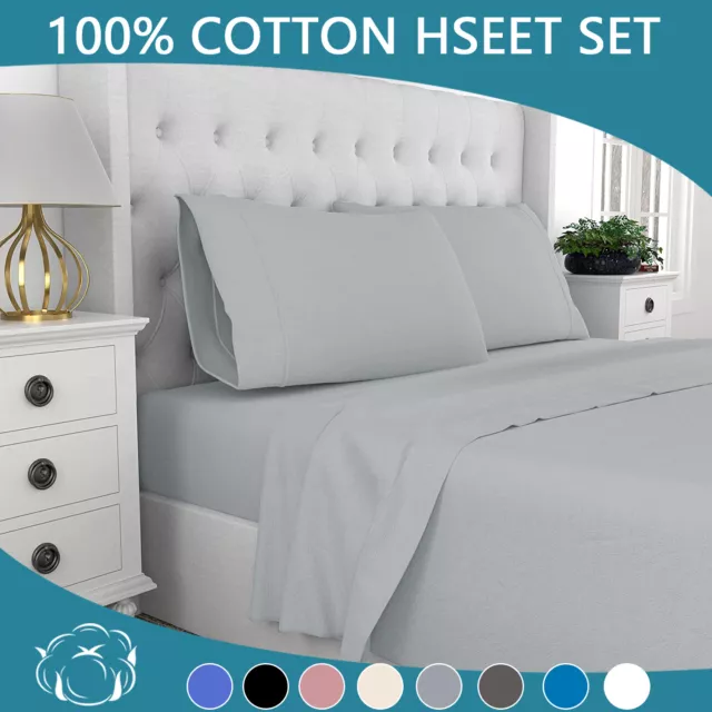 2000TC 100% Egyptian Cotton Bed Sheet Set All Size Single/KS/Double/Queen/King