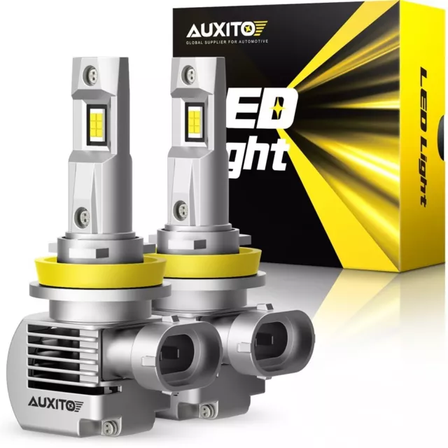 2x AUXITO LED Headlight H11 H9 H8 Low Beam Bulb 30000LM Ultra Bright 6000K White