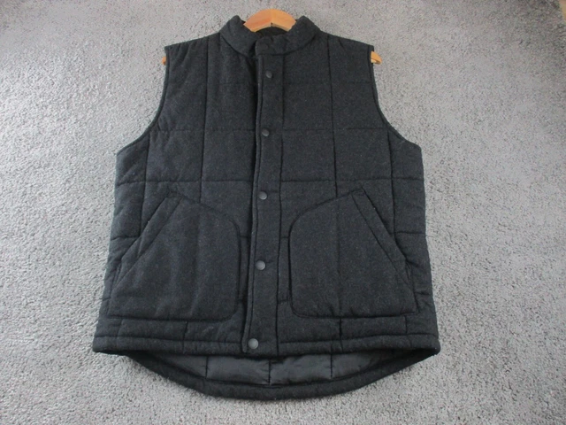 Country Road CR Sleeveless Jacket/Vest Bodywarmer Large Zip Up Wool Mens Black