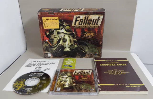 Fallout 2 (1998), PC Big Box + Fallout 1 Disc, Vault Dwellers Guide Vault  Journa