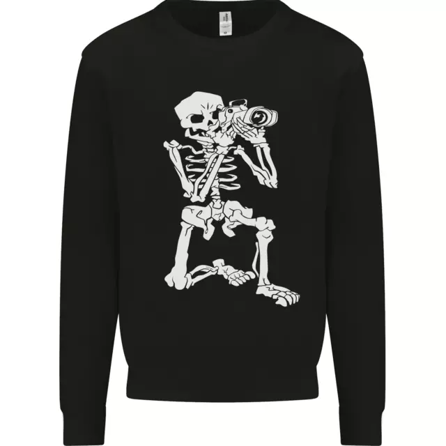 Skeleton Photographer Photography Kids Sweatshirt Jumper