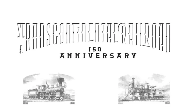 2019 Transcontinental Railroad Forever PROGRESSIVE PROOF header strip set, #5380 3