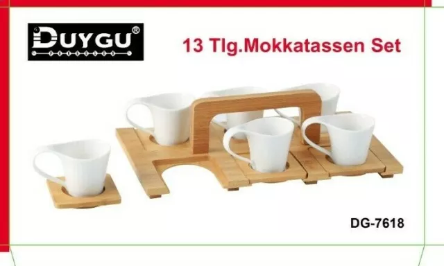 Neu Deko Küche Mokka Tassen Espresso Tassen Set Porzellan Bambustablet