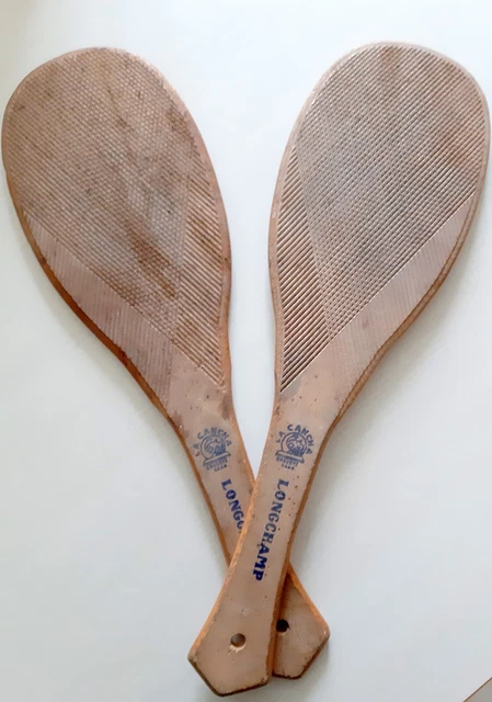 Paire De Raquettes De Badminton En Bois Vintage - Années 60 - Idéal Décoration