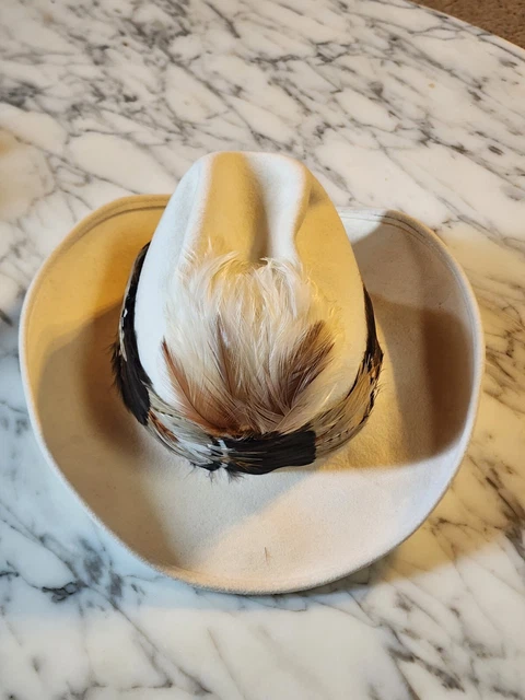 40s VINTAGE Borsalino LEO Tan 6 59cm Women's Hats, Vintage