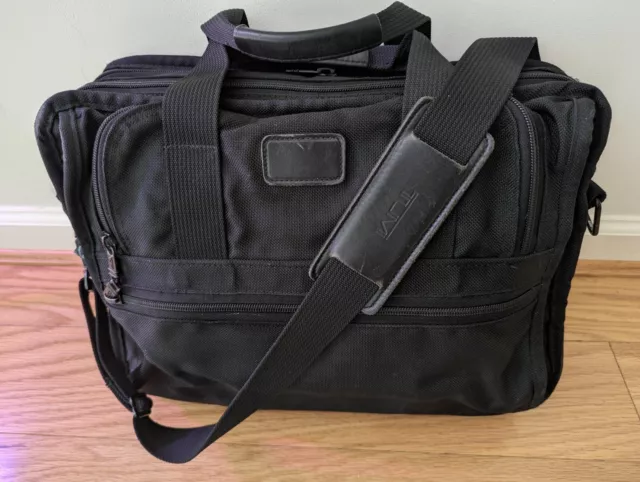 Excellent Vintage Tumi Expandable 17" Briefcase/Bag Black Ballistic Nylon  L@@K!
