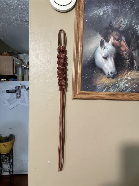 CHARRO SADDLE HORSE Cuarta Charra Gruesa. Chicote De Cuero. Thick Horse Quirt. $49.99