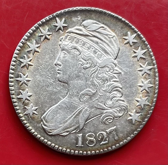 1827 Capped Bust Half Dollar Square Base Lustrous! 1827 Capped Bust Half Dollar Square Base Lustrous!