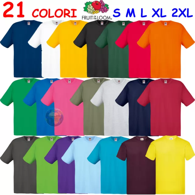 T-SHIRT Uomo FRUIT OF THE LOOM Maglietta A MANICA CORTA Maglia COTONE Original