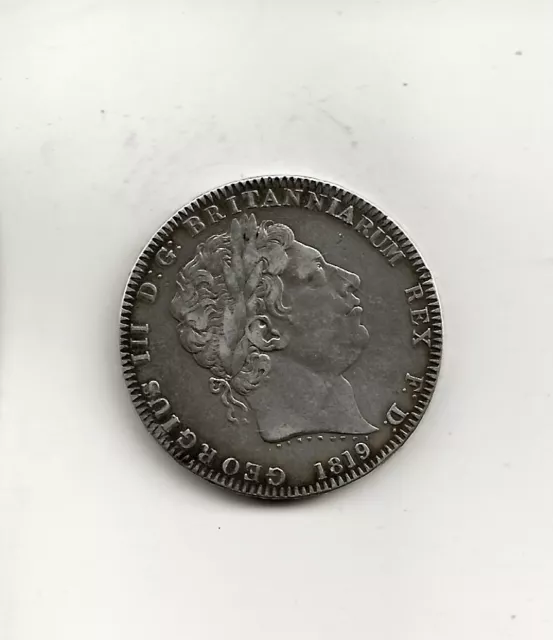 1819 Lix George Iii 0.925 Silver Crown Coin